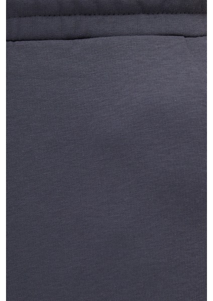 Unisex Relax Fit Rahat Kesim Şardonlu 3 Cepli Lastikli Jogger Paça Gri Eşofman Altı