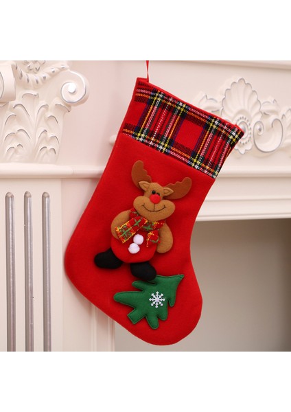 Yeni Noel Süsleri Karikatür Noel Çorapları Üç Boyutlu Çorap Dekoratif Çorap Kolye (Yurt Dışından)