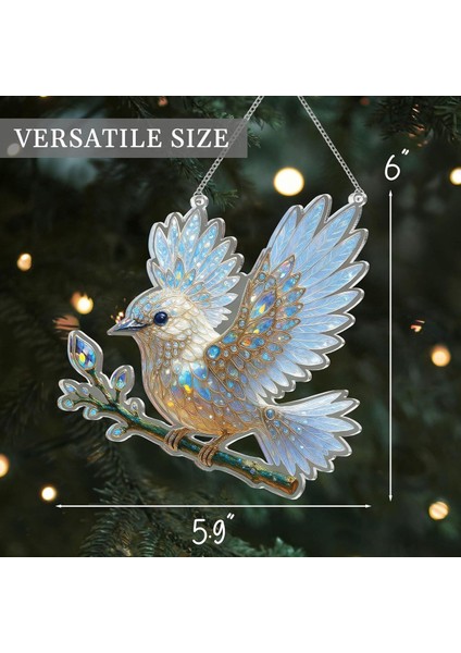 Noel Kırmızı Kuş Güneş Yakalayıcı Akrilik Kolye (Yurt Dışından) fiyatları