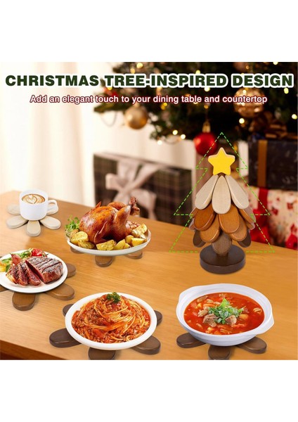 Sıcak Yemekler Için Ahşap Ağaç Nihaleleri Ağaç Şekli Nihale Güveç Tavaları Için 4&#39 Lü Set Kaseler Için Ahşap Altlıklar Çaydanlıklar Içecek (Yurt Dışından) fırsatları