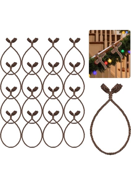 Noel Çelenk Bağları 16 Adet 20IN Esnek ve Yeniden Kullanılabilir Büküm Bağları Korkuluklar Için Ev Dekor ve Tatil El Sanatları Kahverengi (Yurt Dışından) fiyatları