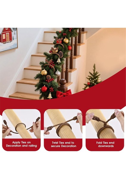 Noel Çelenk Bağları 16 Adet 20IN Esnek ve Yeniden Kullanılabilir Büküm Bağları Korkuluklar Için Ev Dekor ve Tatil El Sanatları Kahverengi (Yurt Dışından) fırsatları
