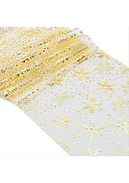 2 Rolls Noel Kar Tanesi Masa Koşucu 11 &quot x 108&QUOT Payet Glitter Masa Koşucu Parti Doğum Günleri Düğünler Için Altın (Yurt Dışından)