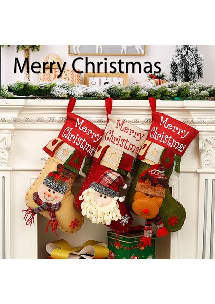 Yeni Noel Süsleri Karikatür Noel Çorapları Üç Boyutlu Çorap Dekoratif Çorap Kolye (Yurt Dışından) modelleri