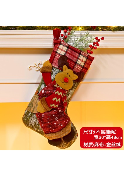 Yeni Noel Süsleri Karikatür Noel Çorapları Üç Boyutlu Çorap Dekoratif Çorap Askıları (Yurt Dışından)