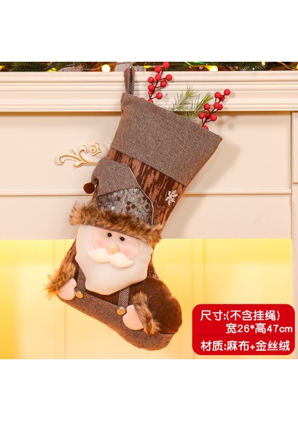 Yeni Noel Süsleri Karikatür Noel Çorapları Üç Boyutlu Çorap Dekoratif Çorap Askıları (Yurt Dışından)