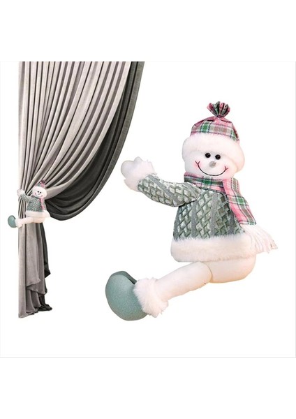 Kravat Arkalıkları Kardan Adam Cüce Perdelik Tutucular Ev Için Noel Örtü Tokalarıyatak Odası Oturma Odası Banyo Kreş Yurt Otel B (Yurt Dışından)
