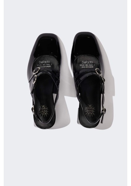 Kadın Yüksek Taban Suni Deri Topuklu Sandalet E2511AX25SM