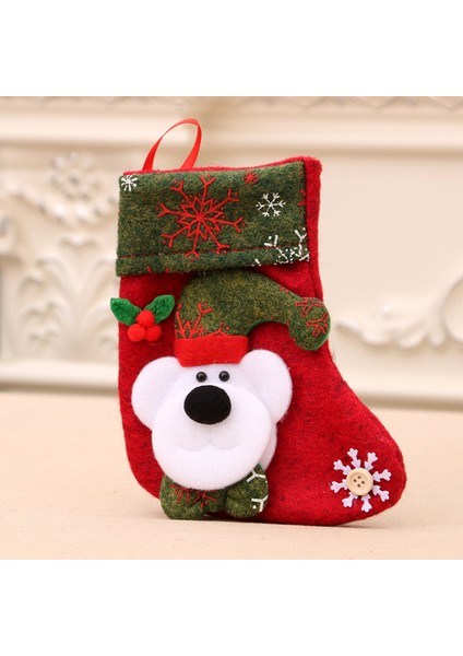 Yeni Noel Süsleri Karikatür Noel Çorapları Üç Boyutlu Çorap Dekoratif Çorap Kolye (Yurt Dışından)