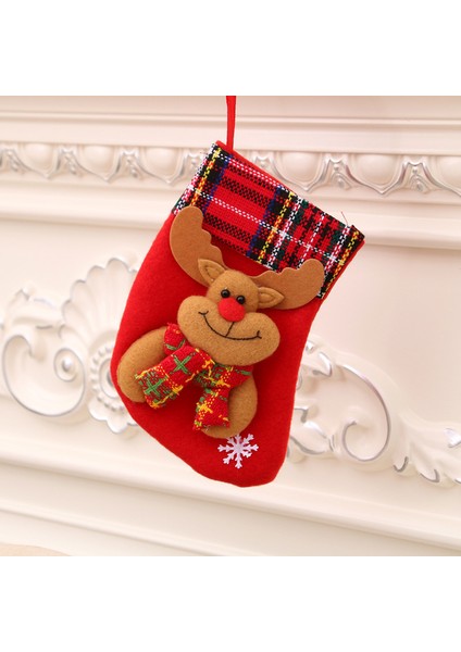 Yeni Noel Süsleri Karikatür Noel Çorapları Üç Boyutlu Çorap Dekoratif Çorap Kolye (Yurt Dışından)