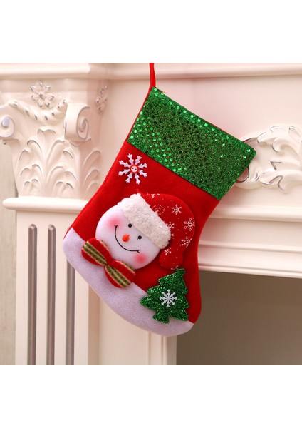Yeni Noel Süsleri Karikatür Noel Çorapları Üç Boyutlu Çorap Dekoratif Çorap Kolye (Yurt Dışından)