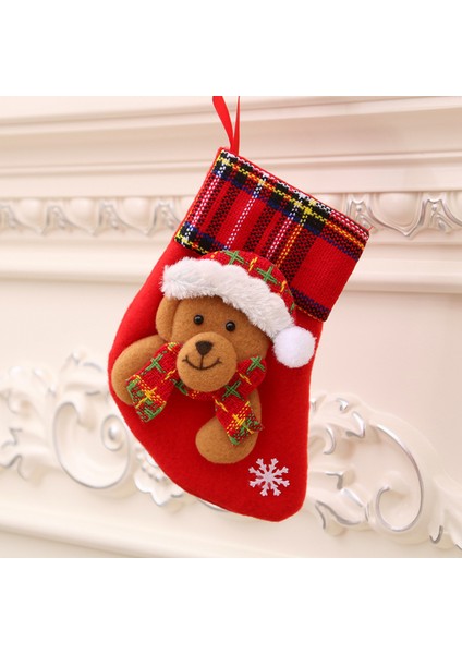 Yeni Noel Süsleri Karikatür Noel Çorapları Üç Boyutlu Çorap Dekoratif Çorap Kolye (Yurt Dışından)