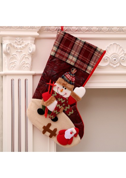 Yeni Noel Süsleri Karikatür Noel Çorapları Üç Boyutlu Çorap Dekoratif Çorap Kolye (Yurt Dışından)