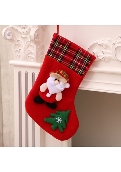 Yeni Noel Süsleri Karikatür Noel Çorapları Üç Boyutlu Çorap Dekoratif Çorap Kolye (Yurt Dışından)