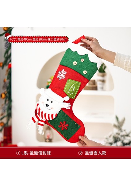 Yeni Noel Süsleri Karikatür Noel Çorapları Üç Boyutlu Çorap Dekoratif Çorap Kolye (Yurt Dışından)