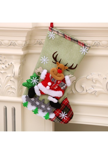 Yeni Noel Süsleri Karikatür Noel Çorapları Üç Boyutlu Çorap Dekoratif Çorap Kolye (Yurt Dışından)