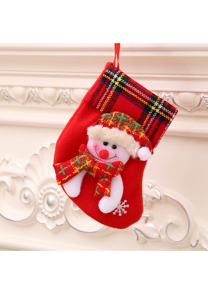 Yeni Noel Süsleri Karikatür Noel Çorapları Üç Boyutlu Çorap Dekoratif Çorap Kolye (Yurt Dışından)