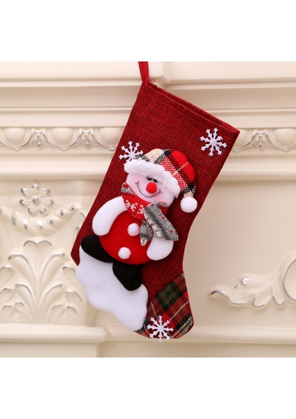 Yeni Noel Süsleri Karikatür Noel Çorapları Üç Boyutlu Çorap Dekoratif Çorap Kolye (Yurt Dışından)