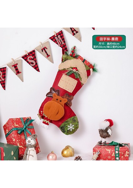 Yeni Noel Süsleri Karikatür Noel Çorapları Üç Boyutlu Çorap Dekoratif Çorap Askıları (Yurt Dışından)