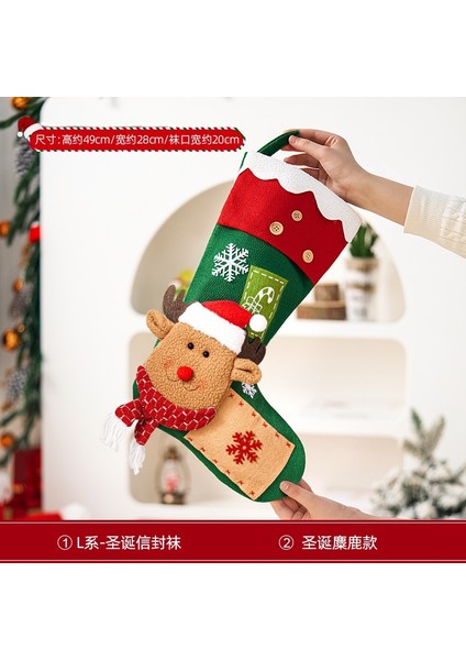 Yeni Noel Süsleri Karikatür Noel Çorapları Üç Boyutlu Çorap Dekoratif Çorap Askıları (Yurt Dışından)