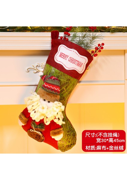 Yeni Noel Süsleri Karikatür Noel Çorapları Üç Boyutlu Çorap Dekoratif Çorap Askıları (Yurt Dışından)