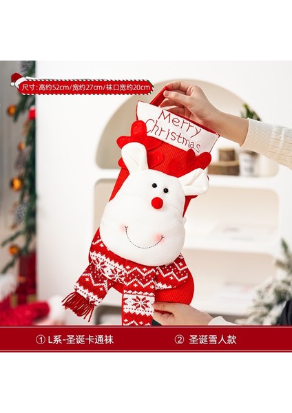 Yeni Noel Süsleri Karikatür Noel Çorapları Üç Boyutlu Çorap Dekoratif Çorap Askıları (Yurt Dışından)