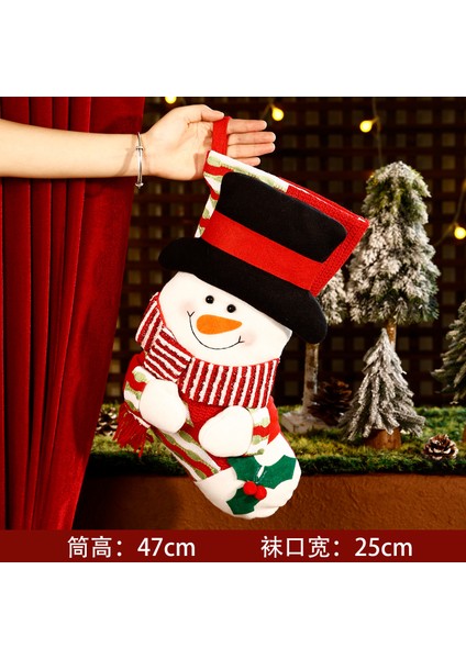 Yaratıcı Noel Çorapları Noel Ağacı Dekorasyonu Asılı Dekorasyon Yaşlı Adam Kardan Adam Moose Çorapları (Yurt Dışından)