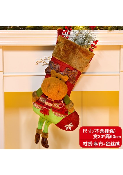 Yeni Noel Süsleri Karikatür Noel Çorapları Üç Boyutlu Çorap Dekoratif Çorap Askıları (Yurt Dışından)