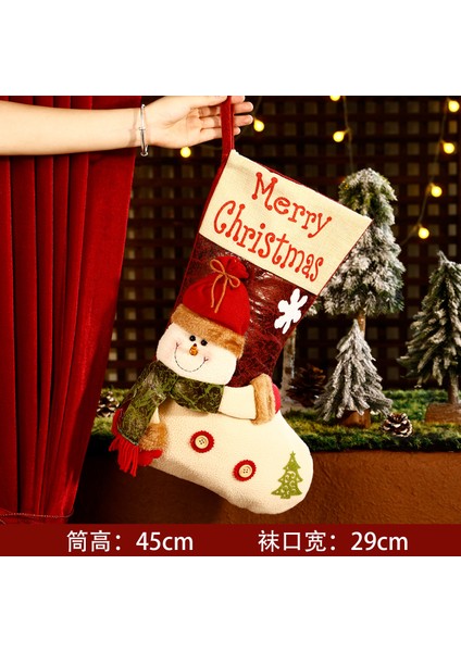 Yaratıcı Noel Çorapları Noel Ağacı Dekorasyonu Asılı Dekorasyon Yaşlı Adam Kardan Adam Moose Çorapları (Yurt Dışından)