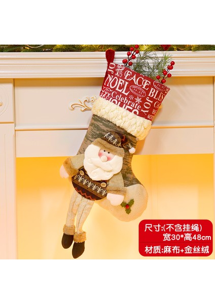 Yeni Noel Süsleri Karikatür Noel Çorapları Üç Boyutlu Çorap Dekoratif Çorap Askıları (Yurt Dışından)