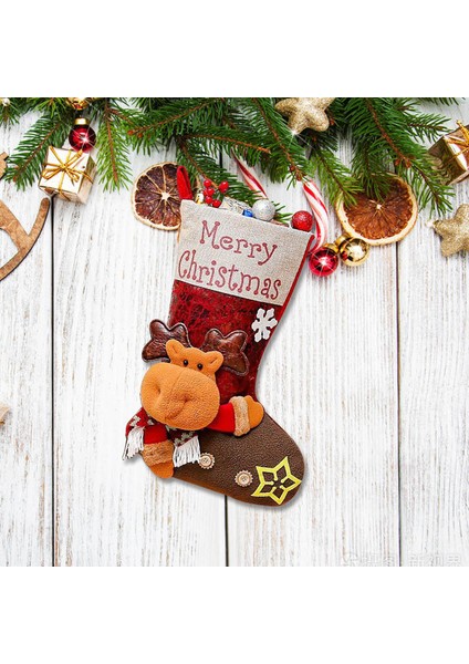 Yeni Noel Süsleri Karikatür Noel Çorapları Üç Boyutlu Çorap Dekoratif Çorap Askıları (Yurt Dışından)