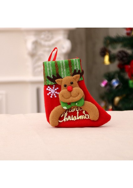 Yeni Noel Süsleri Karikatür Noel Çorapları Üç Boyutlu Çorap Dekoratif Çorap Kolye (Yurt Dışından)