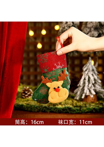 Yaratıcı Noel Çorapları Noel Ağacı Dekorasyonu Asılı Dekorasyon Yaşlı Adam Kardan Adam Moose Çorapları (Yurt Dışından)