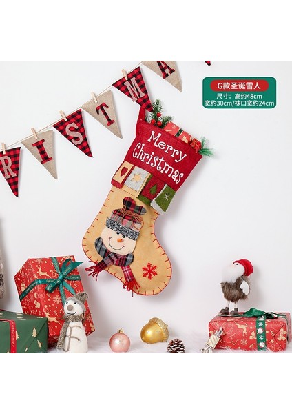 Yeni Noel Süsleri Karikatür Noel Çorapları Üç Boyutlu Çorap Dekoratif Çorap Askıları (Yurt Dışından)