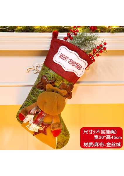 Yeni Noel Süsleri Karikatür Noel Çorapları Üç Boyutlu Çorap Dekoratif Çorap Askıları (Yurt Dışından)