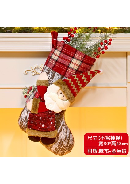 Yeni Noel Süsleri Karikatür Noel Çorapları Üç Boyutlu Çorap Dekoratif Çorap Askıları (Yurt Dışından)