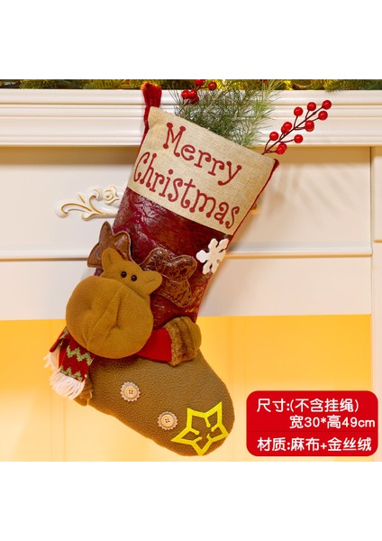 Yeni Noel Süsleri Karikatür Noel Çorapları Üç Boyutlu Çorap Dekoratif Çorap Askıları (Yurt Dışından)