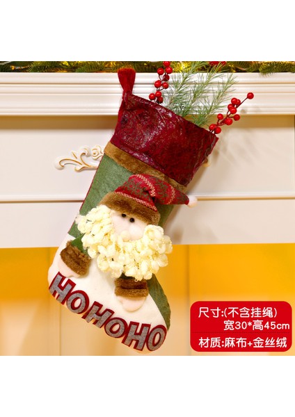 Yeni Noel Süsleri Karikatür Noel Çorapları Üç Boyutlu Çorap Dekoratif Çorap Askıları (Yurt Dışından)