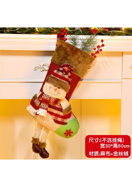 Yeni Noel Süsleri Karikatür Noel Çorapları Üç Boyutlu Çorap Dekoratif Çorap Askıları (Yurt Dışından)