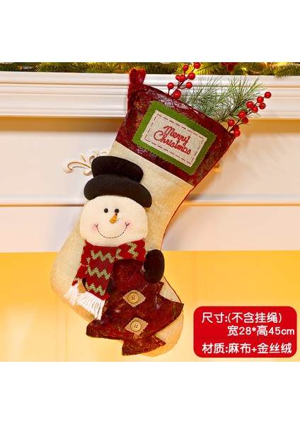 Yeni Noel Süsleri Karikatür Noel Çorapları Üç Boyutlu Çorap Dekoratif Çorap Askıları (Yurt Dışından)