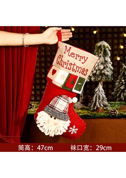 Yaratıcı Noel Çorapları Noel Ağacı Dekorasyonu Asılı Dekorasyon Yaşlı Adam Kardan Adam Moose Çorapları (Yurt Dışından)