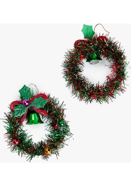 Sallantılı Çok Renkli Boncuk Detaylı Yılbaşı Küpe fiyatları