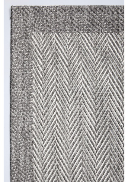 Enti Nova 2002 Gri Mutfak Halısı Yıkanabilir Sisal Görünümlü Mutfak Kilimi Çerçeveli Kaymaz Yolluk