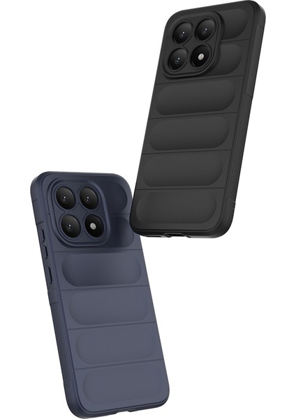 Xiaomi 15T Kılıf Esnek TPU Oyuklu Arka Yüzey Tasarımlı Etnik Silikon Kapak Lacivert modelleri