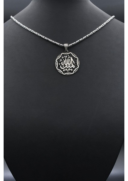 El Mülkü Lillah - Mülk Allahındır - Mülk Sahibi Allah Dır Yazılı 925 Ayar Gümüş Kolye Kral Zincir 2mm 902421 indirimleri