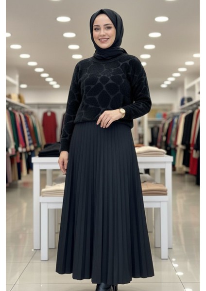 Cozy Dokulu Tesettür Kazak- Siyah Standart (36-38-40 Uyumlu) fırsatları