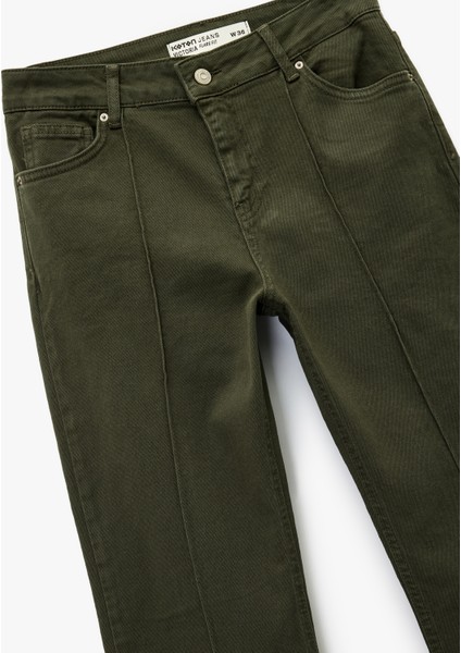 Dar Kesim Nervürlü Ispanyol Paça Jean Pantolon - Flare Jeans modelleri