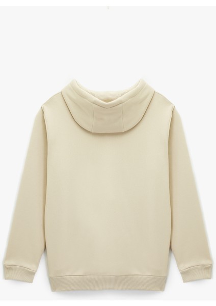 Regular Fit Kanguru Cepli Şardonlu Kapşonlu Baskılı Sweatshirt fiyatları