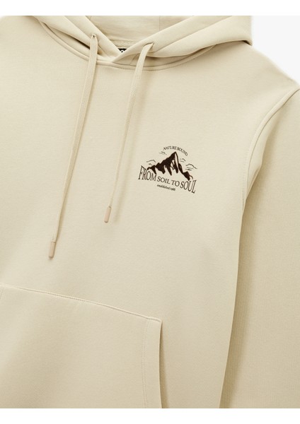 Regular Fit Kanguru Cepli Şardonlu Kapşonlu Baskılı Sweatshirt modelleri