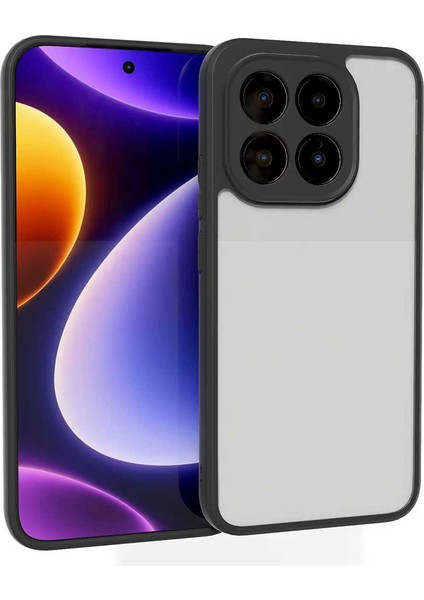 Xiaomi 15T Kılıf Kamera Korumalı Şeffaf Arka Yüzey New Roll Kapak Siyah